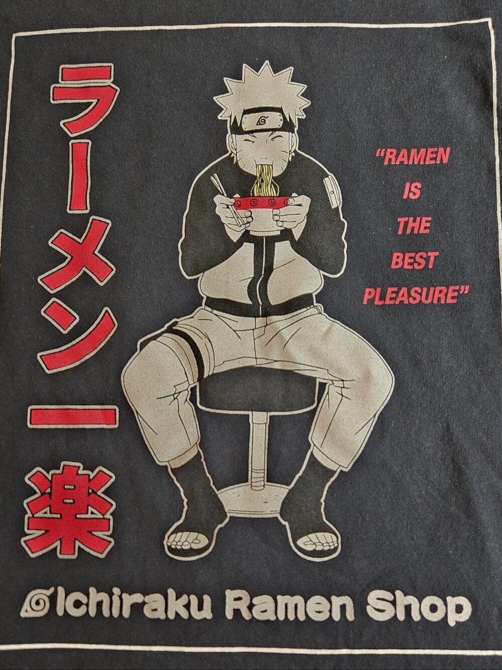 Naruto Shippuden Ichiraku Ramen Shop Long-sleeve Black Shirt Size L Y2K Vintage - Picture 2 of 8